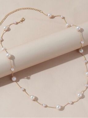 Dainty Pearl Stone Choker Necklace